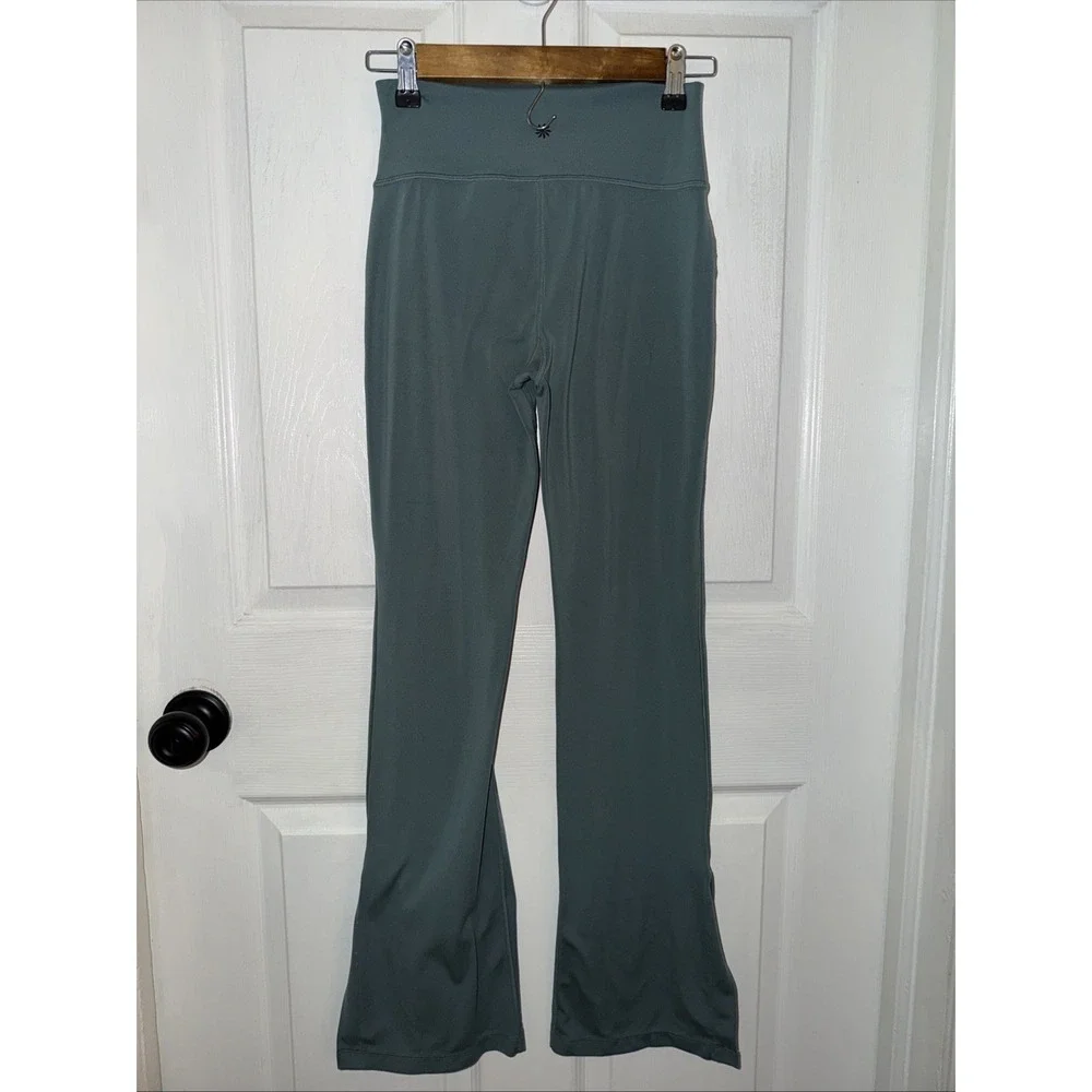 Athleta Girl Transcend Crossover Pants Size XL - 14 Bootcut with Slits‎ Green